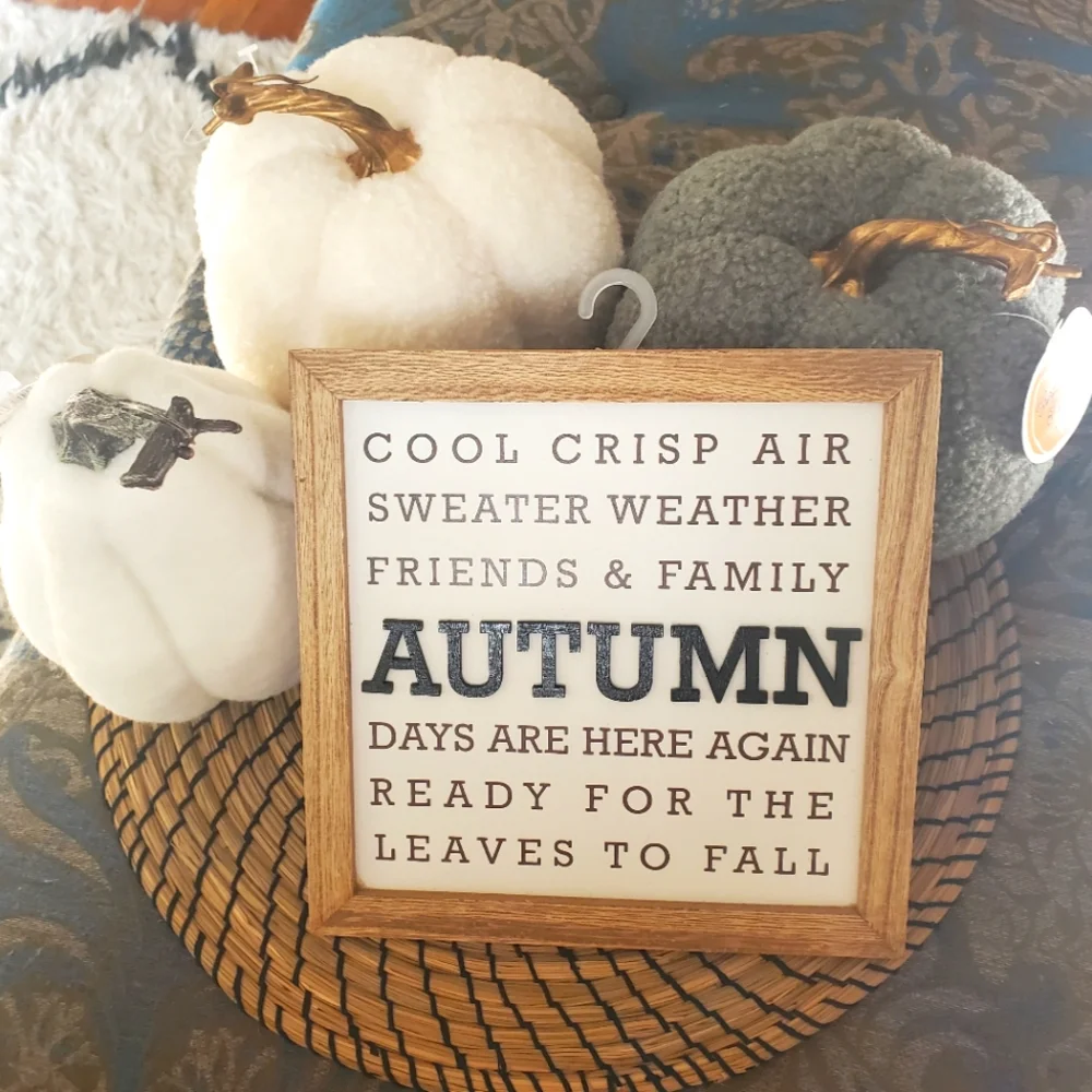 Welcome Fall Home Decor Bundle Felt Pumpkins Squash Autumn Harvest